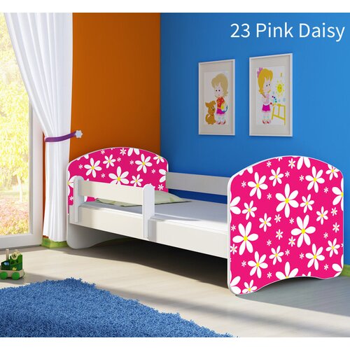  Dječji krevet ACMA s motivom, bočna bijela 180x80 cm 23 Pink Daisy Cijene