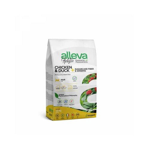 Alleva holistic cat adult chicken & duck + sugarcane fiber & ginseng neutered - 1.5 kg Cene