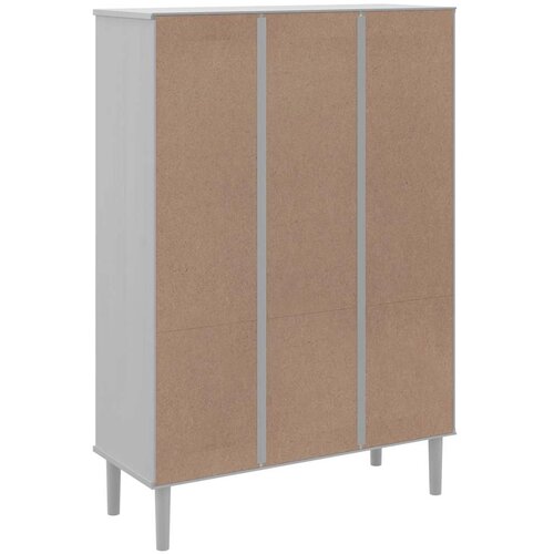  Regal za knjige SENJA izgled ratana bijeli 90x35x130cm borovina Slike