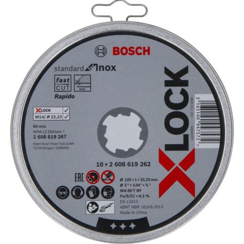 Bosch rezna ploča X-LOCK set 125x1mm Standard za Inox - 10 komada u metalnoj kutiji - 2608619267 Cijene