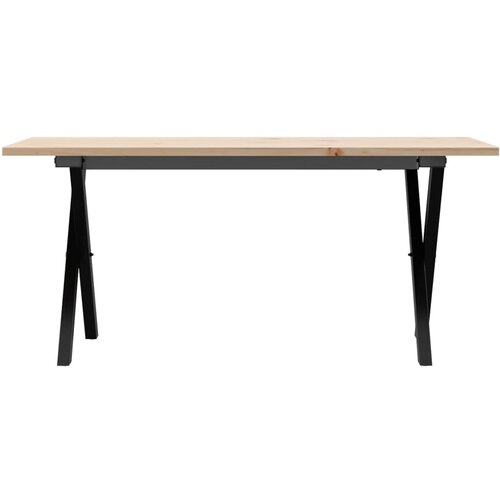  Stolić za kavu X-oblika 100x50x45cm borovina i čelik Slike