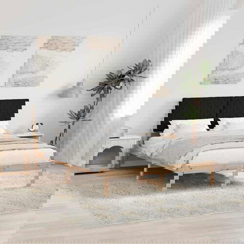 VidaXL Konstrukcija postelje Črna 140 x 200 cm Masivno borovo les Slike