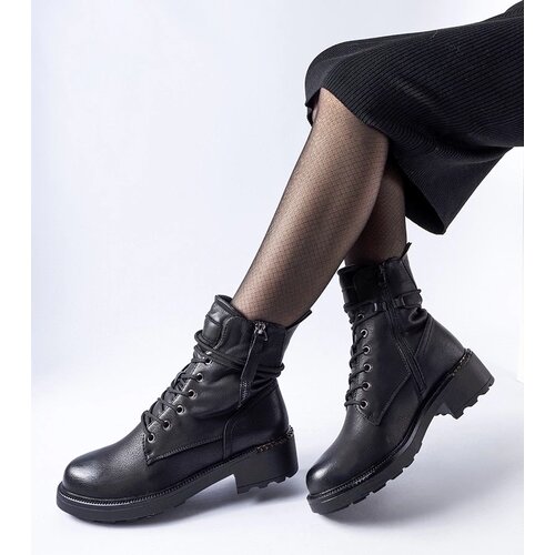Gemre Black ankle boots with decorative zipper Emarese Cijene