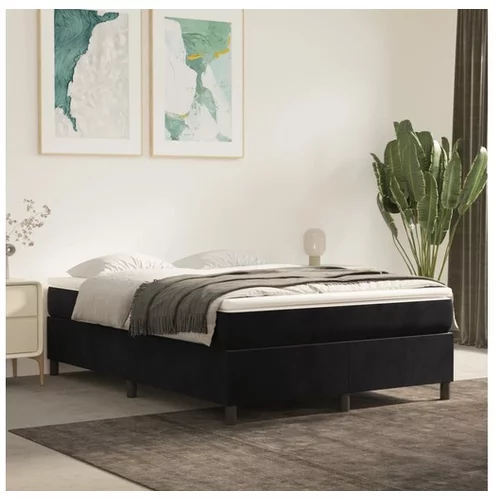  Box spring posteljni z vzmetnico črn 140x190 cm žamet