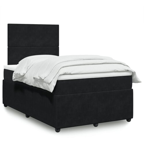 vidaXL Box spring postelja z vzmetnico črna 120x200 cm žamet Cene