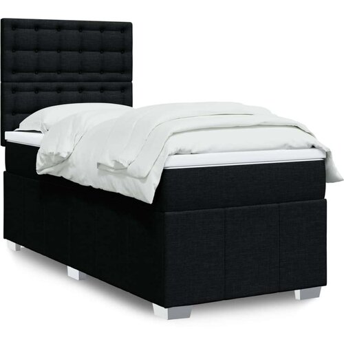 vidaXL Box spring postelja z vzmetnico črna 80x200 cm blago Cene