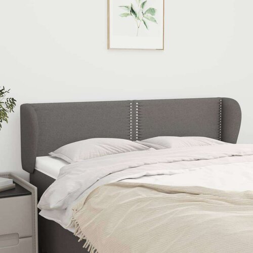  Vzglavje z u&amp;scaron;esi temno sivo 147x23x78/88 cm blago, (20737639) Slike