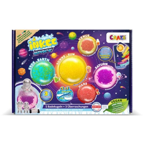 Craze Space Gift Box &amp;scaron;umeče kroglice za kopel v darilnem pakiranju Slike