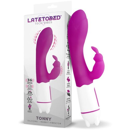 LATETOBED Tonny G Spot Vibrator 36 Functions Silicone USB Purple Slike