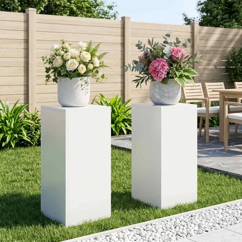  Stalak za biljke 2 pcs Bijela 30 x 30 x 60 cm Čelik - Bijela 2x (30 x 30 x 60 cm) Cijene