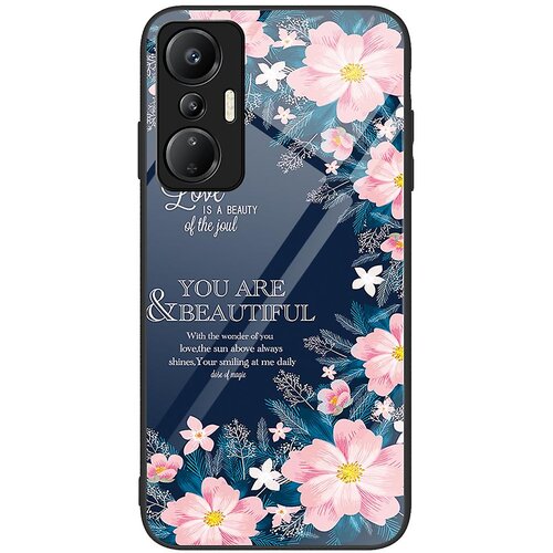 INORCO Za Infinix Hot 20S 4G hrbtni pokrovček iz kaljenega stekla PC+TPU etui za telefon s tiskanjem vzorcev, (22036575) Slike