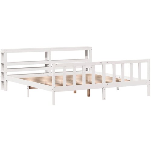 VidaXL Okvir kreveta bez madraca bijeli 200x200 cm od masivne borovine Slike