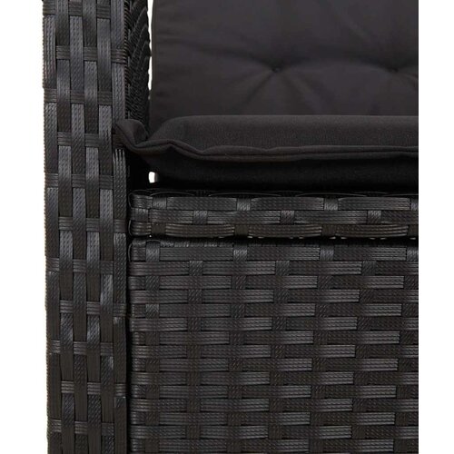  5-dijelni vrtni blagovaonski set s jastucima od poliratana crni Crna 90 cm table length Slike