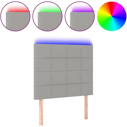 Maison Chic led posteljno vzglavje - vzglavna omarica - nočna omarica svetlo sivo 90x5x118/128 cm blago, (21707823) Slike
