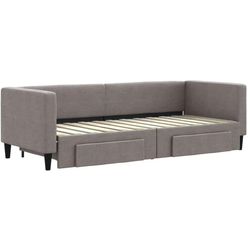  Dnevni krevet na razvlačenje smeđesivi 80 x 200 cm od tkanine Slike