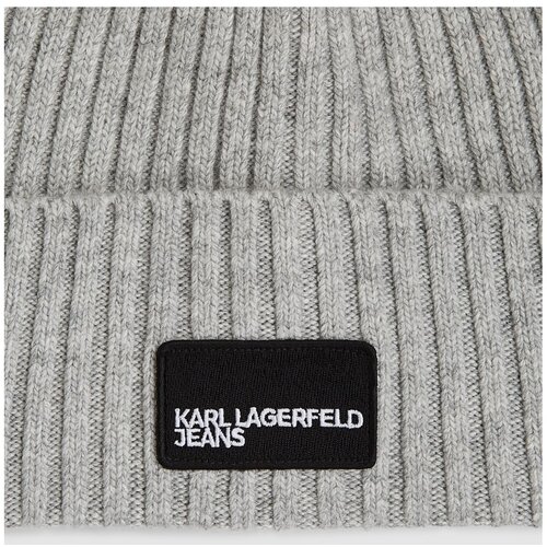 Karl Lagerfeld Kape KLJ TURNED UP BEANIE Siva Slike