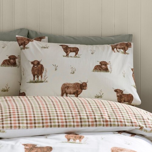 Catherine Lansfield Rjava/bež enojna posteljnina 135x200 cm Angus Highland Cow &amp;ndash; Slike