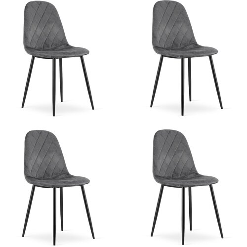 Brandless Stol ASTI - temno siv žamet x 4, (22030633) Slike