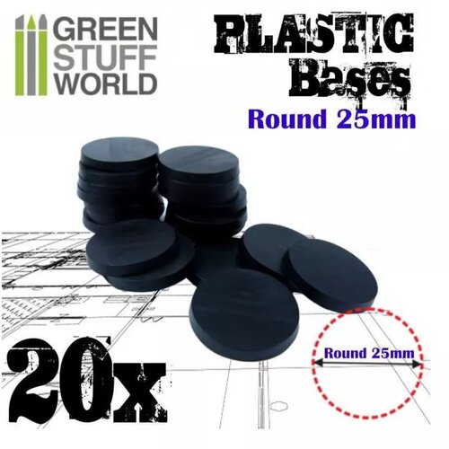 Green Stuff World Peana PLASTICO Redonda / Plastic Round Base 25mm - PACKx20 Cene