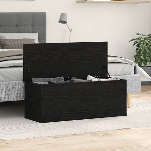 VidaXL Kutija za pohranu Crni hrast 102x35x35 cm od konstruiranog drveta Slike