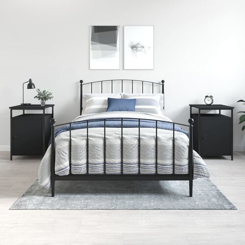  Noćni ormarići 2 kom crni 40x42x60 cm konstruirano drvo Cijene