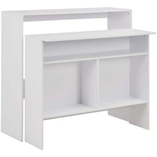  Barski stol s 2 stolne ploče bijeli 130 x 40 x 120 cm Cene