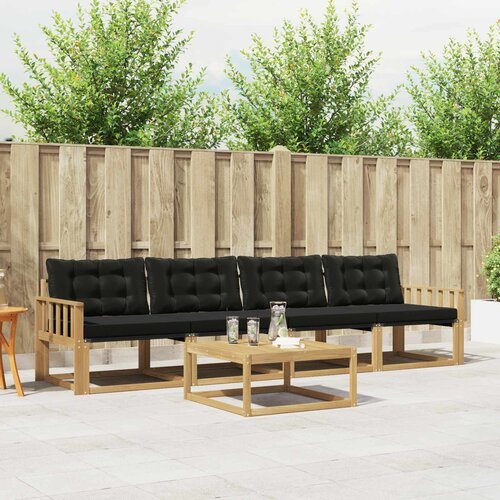  Set vanjskih sofa 5 kom. Bijela i crna Cene