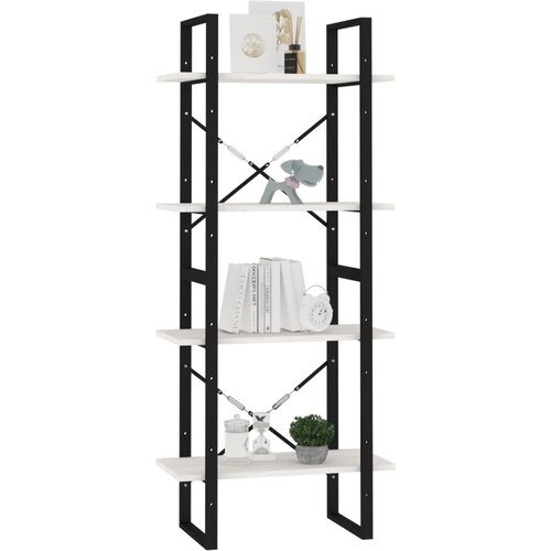  za knjige s 4 razine bijeli 60x30x140 cm od borovine Slike