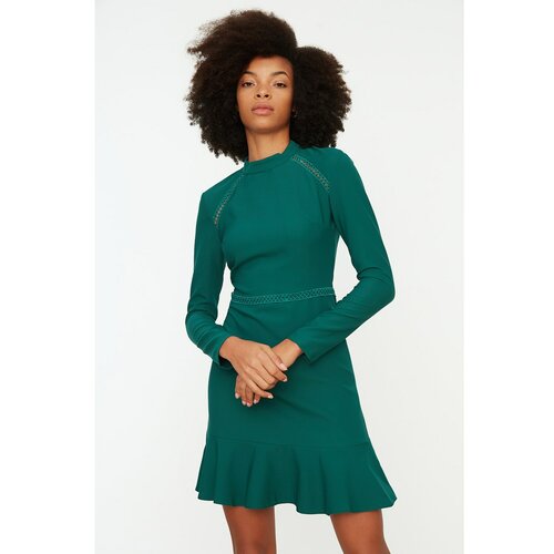 Trendyol Green Lace Detailed Ruffle Dress Slike
