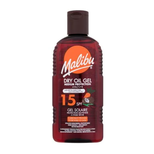 Malibu Dry Oil Gel With Beta Carotene and Coconut Oil SPF15 vodootporni uljni gel za tamnjenje 200 ml