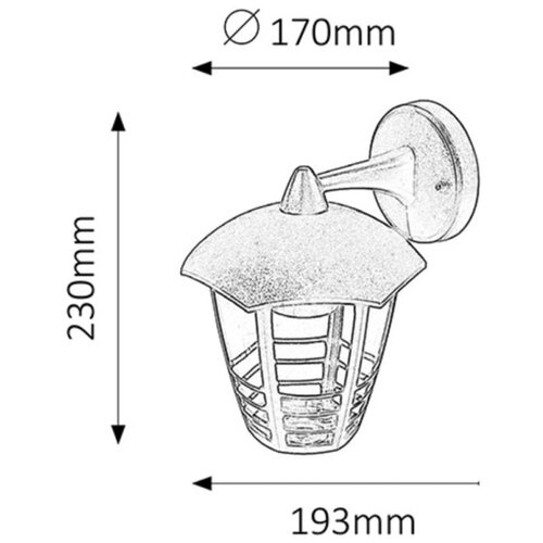 Rabalux marseille spoljna zidna lampa E27 60W IP44 crna Cene