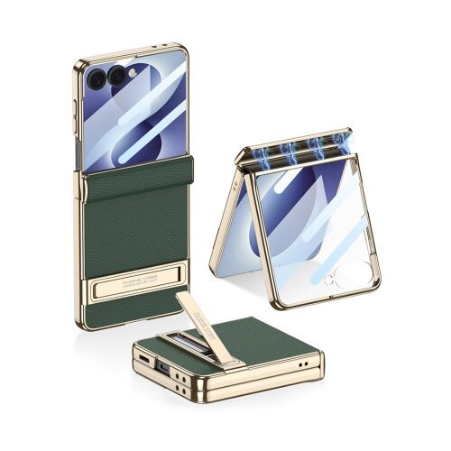  Futrola luxury leather case with kickstand za samsung f776b galaxy z flip 8 5g zelena (gkk case) ( F126158 ) Slike
