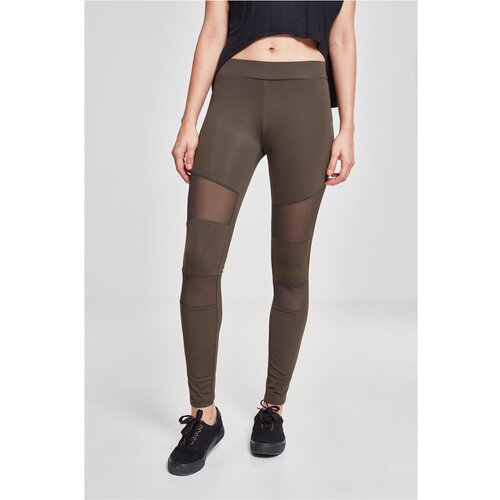 Urban Classics Women&amp;#039;s Tech Mesh Leggings - Dark Olive Slike