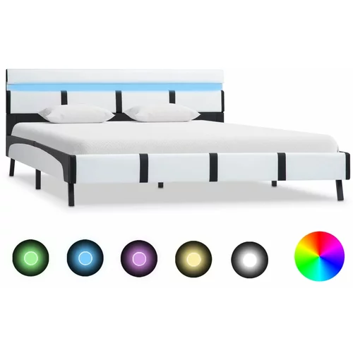  za krevet od umjetne kože LED bijeli 120 x 200 cm