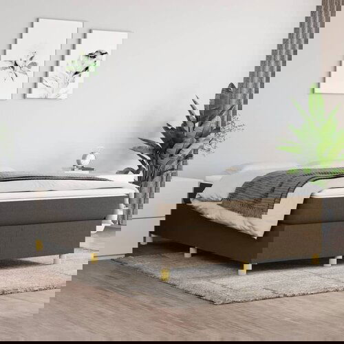 The Living Store Posteljni okvir temno rjav 140x200 cm blago - Box Spring Posteljni Okvir, (21516050) Slike