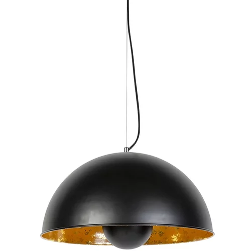 QAZQA Industrijska viseča svetilka črna z zlatom 50 cm - Magna Eglip