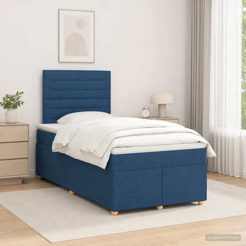  Boxspring krevet s madracem Plava 120 x 200 cm Tkanina - Plava 120 x 200 cm Dizajn linija Slike