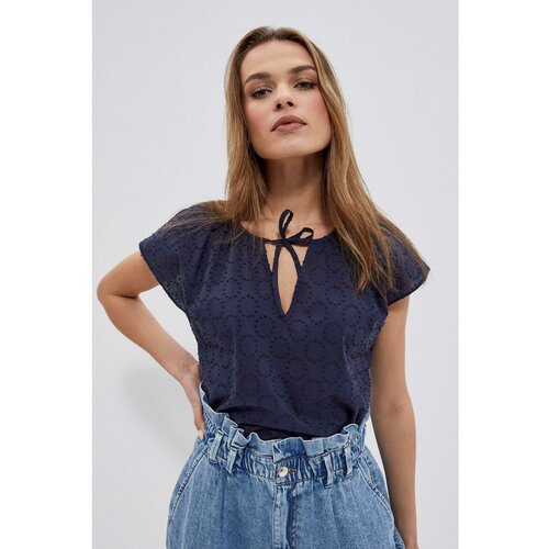 Moodo Cotton shirt blouse - navy blue Cene
