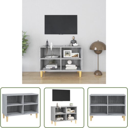 The Living Store TV omarica z lesenimi nogami siva sonoma 69,5x30x50 cm - TV Omarica, (21738396) Cene