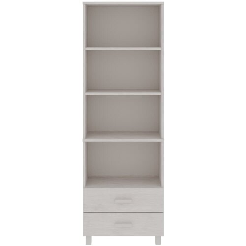  Visoka komoda HAMAR bijela 60 x 35 x 180 cm od masivne borovine Slike