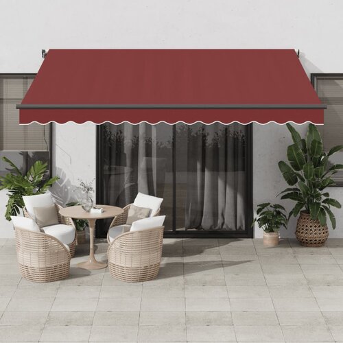 Tenda na automatsko uvlačenje s LED svjetlima bordo 400x350 cm Cene