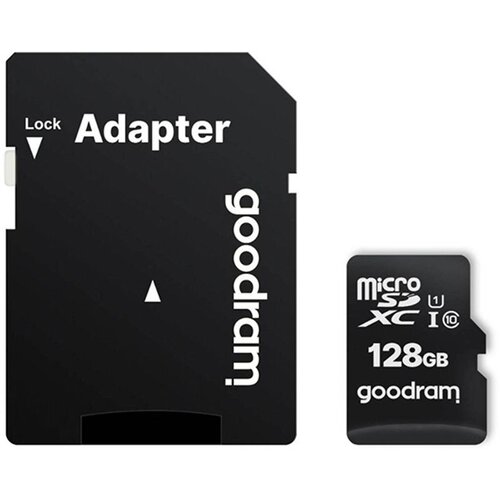 Goodram Memorijska kartica GOODRAM microSD SD 128GB CLASS 10 UHS I 100MB/s s adapterom Slike