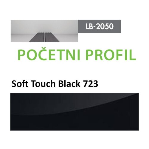 AGT profil Zidni MDF Početni LB-2050-A Soft Touch Black (723) 2800x139x18mm ( 026-080 ) Cene
