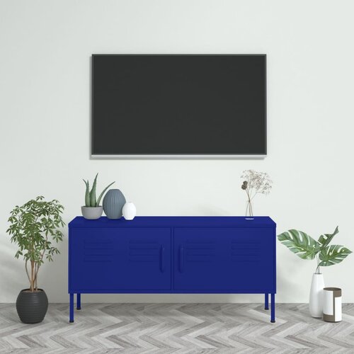 Furnova TV omarica mornarsko modra 105x35x50 cm jeklo, (21924663) Cene