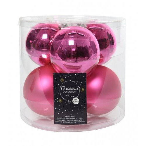 Master ukras za jelku kugla staklena 80mm pink 6/1 140429 Cijene