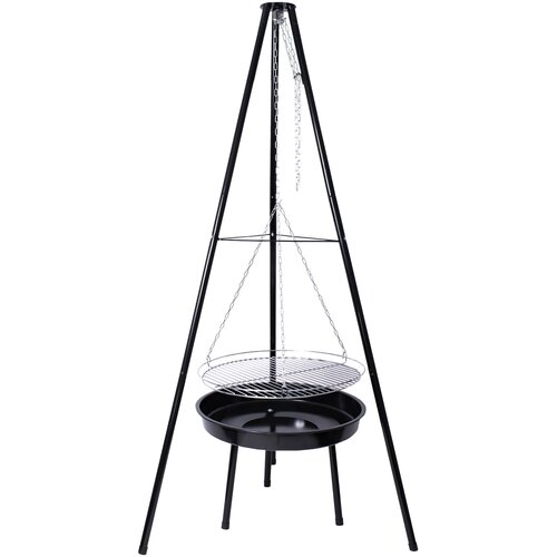  Vrtni roštilj na tronošcu s ložištem, 95 × 95 × 147 cm – BBQ MEETING Cene