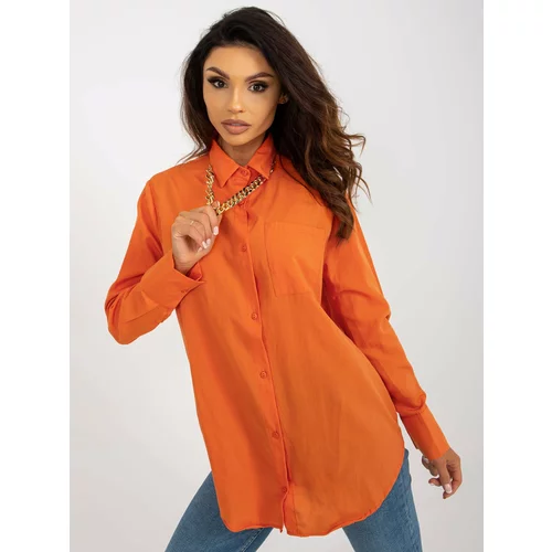Fashion Hunters Orange Oversized Button Shirt