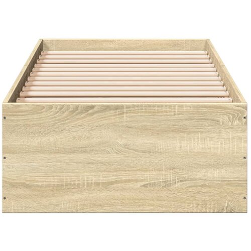  Okvir za krevet boja hrasta 100x200 cm od konstruiranog drva Smeđa 100 x 200 cm Slike