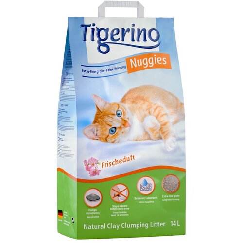 Tigerino Nuggies pesek za mačke - svež vonj - Varčno pakiranje: 2 x 14 l Cene