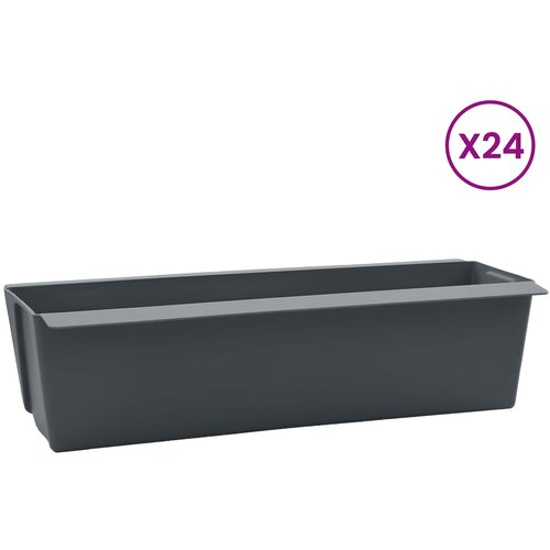  Kutije za cvijeće za Euro palete 24 pcs Siva 36 x 13,5 x 9,5 cm Slike